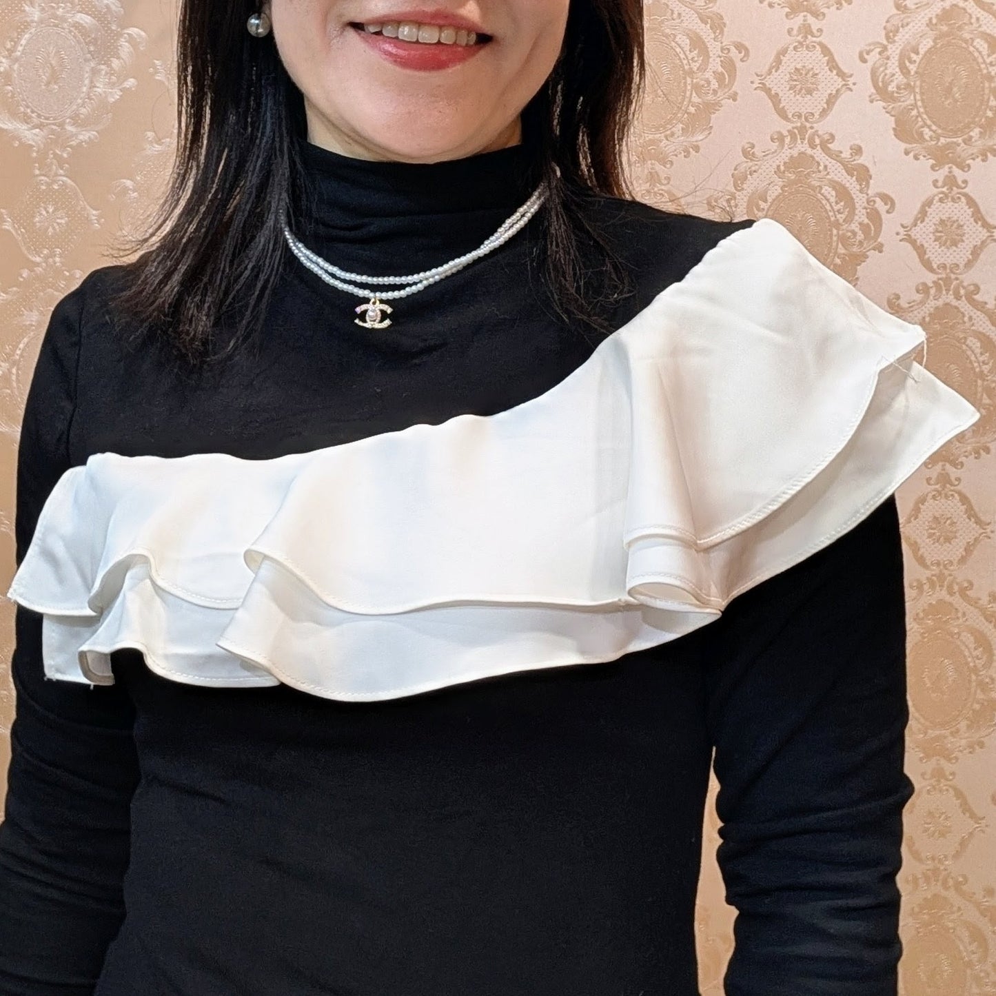 CC小粒パール2連ネックレス