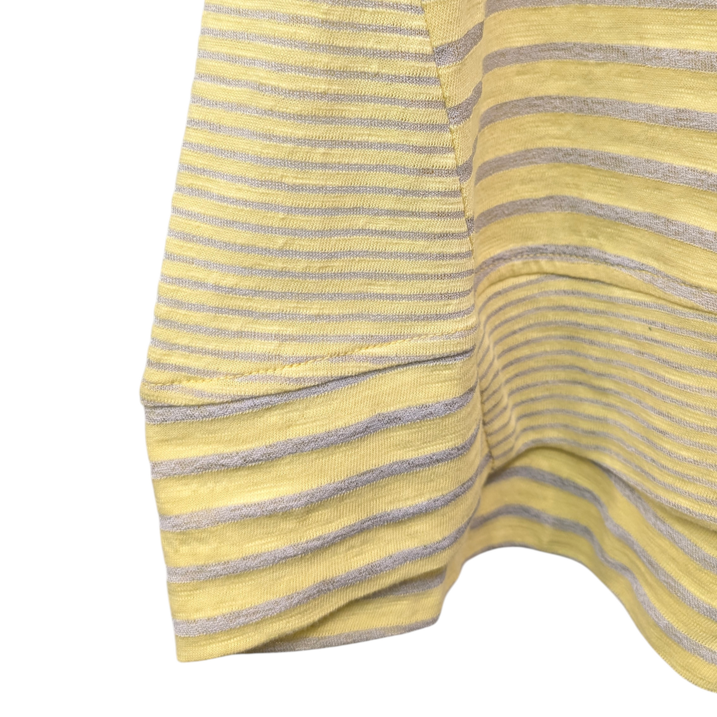 変形フード風ハイネック切替えボーダー七分袖Tシャツ