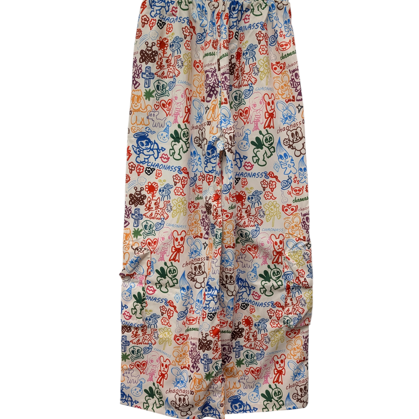 落書き風プリントカーゴパンツ