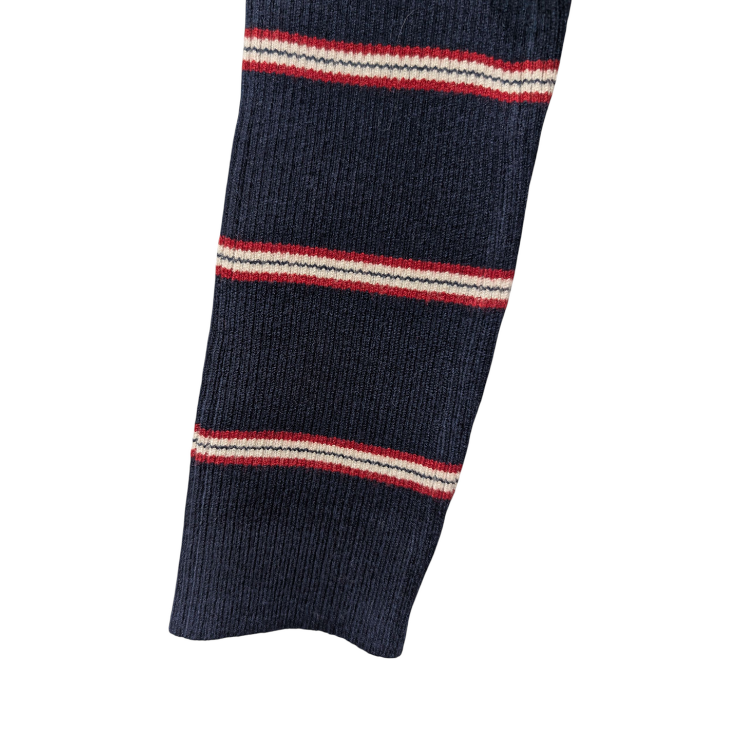 レーヨン混ボーダーリブクルーニット