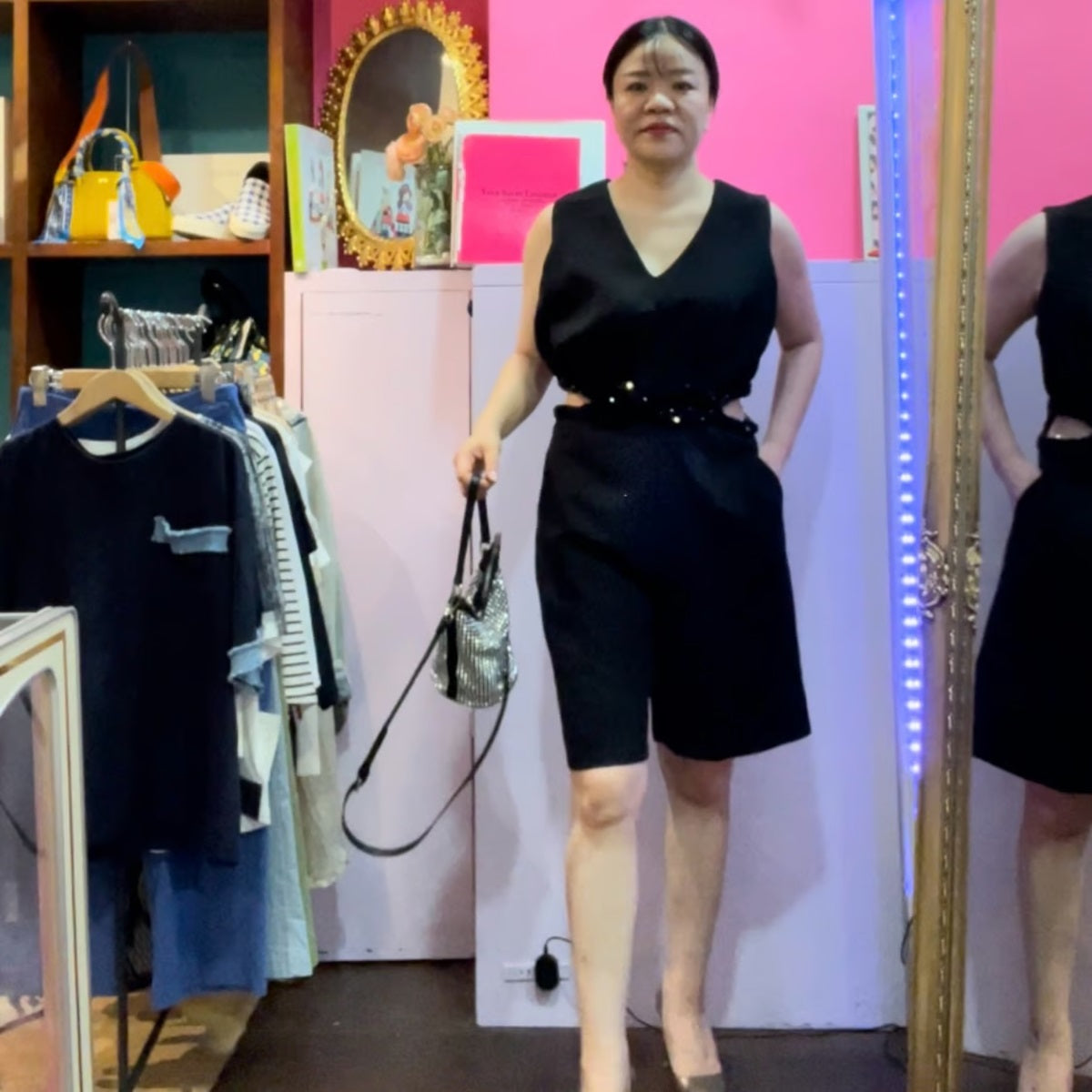 ハーフパンツドレスオールインワン
