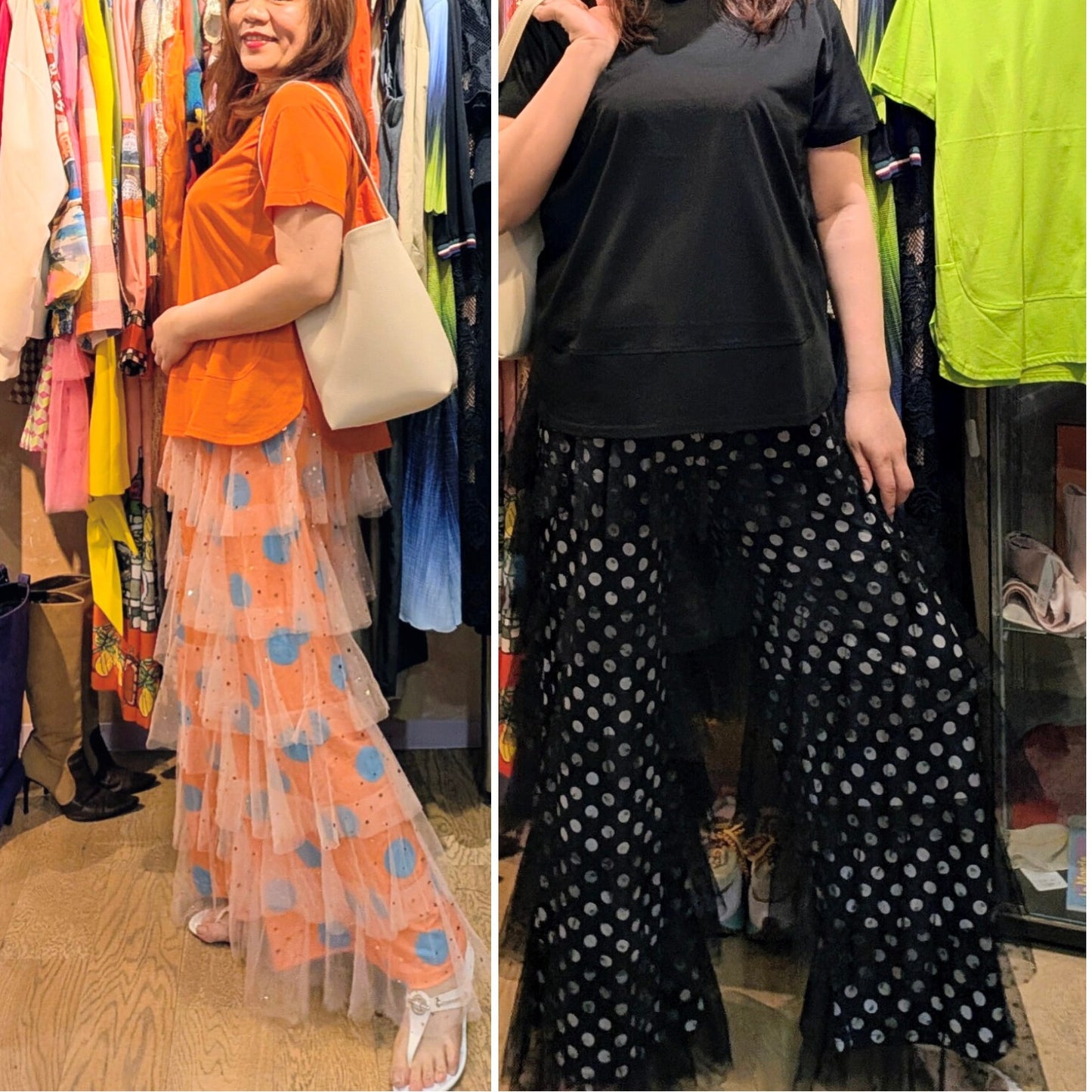 チュールドットティアードパンツ