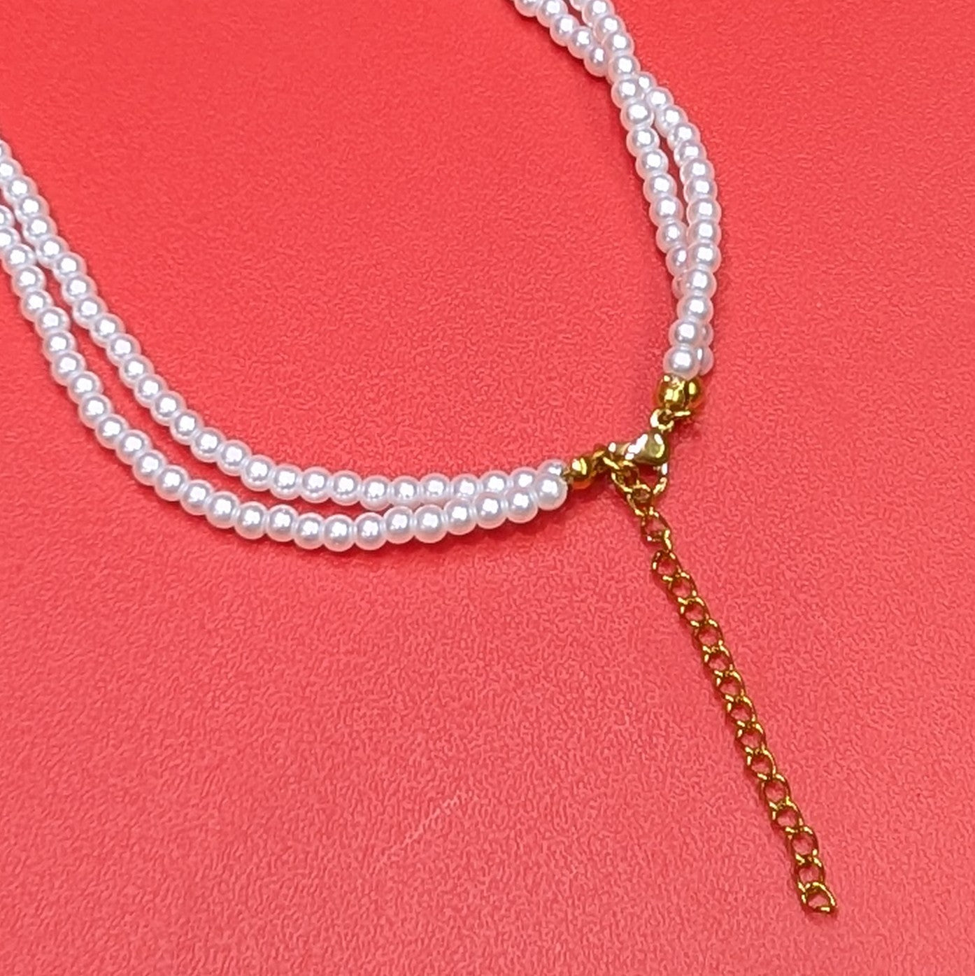 CC小粒パール2連ネックレス