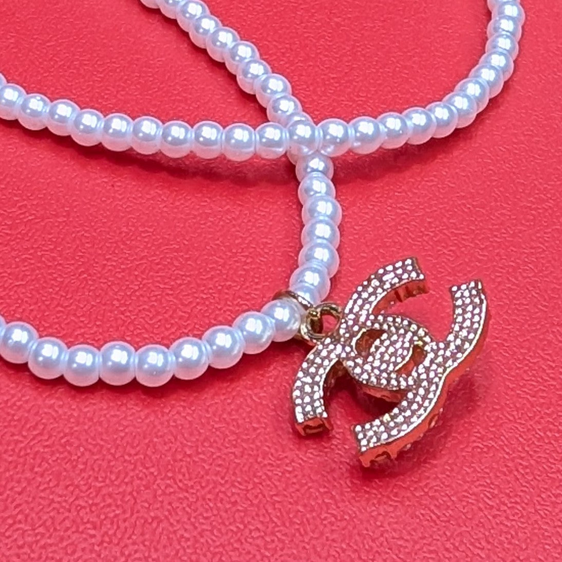 CC小粒パール2連ネックレス