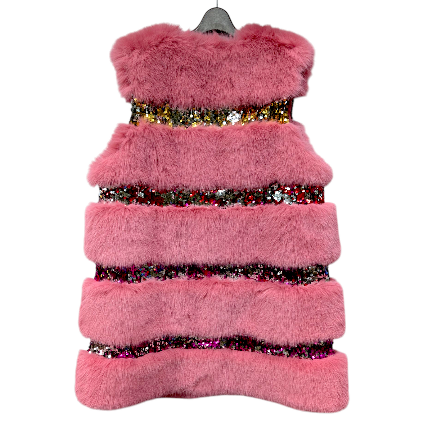 スパンコールボーダーファーライクベスト