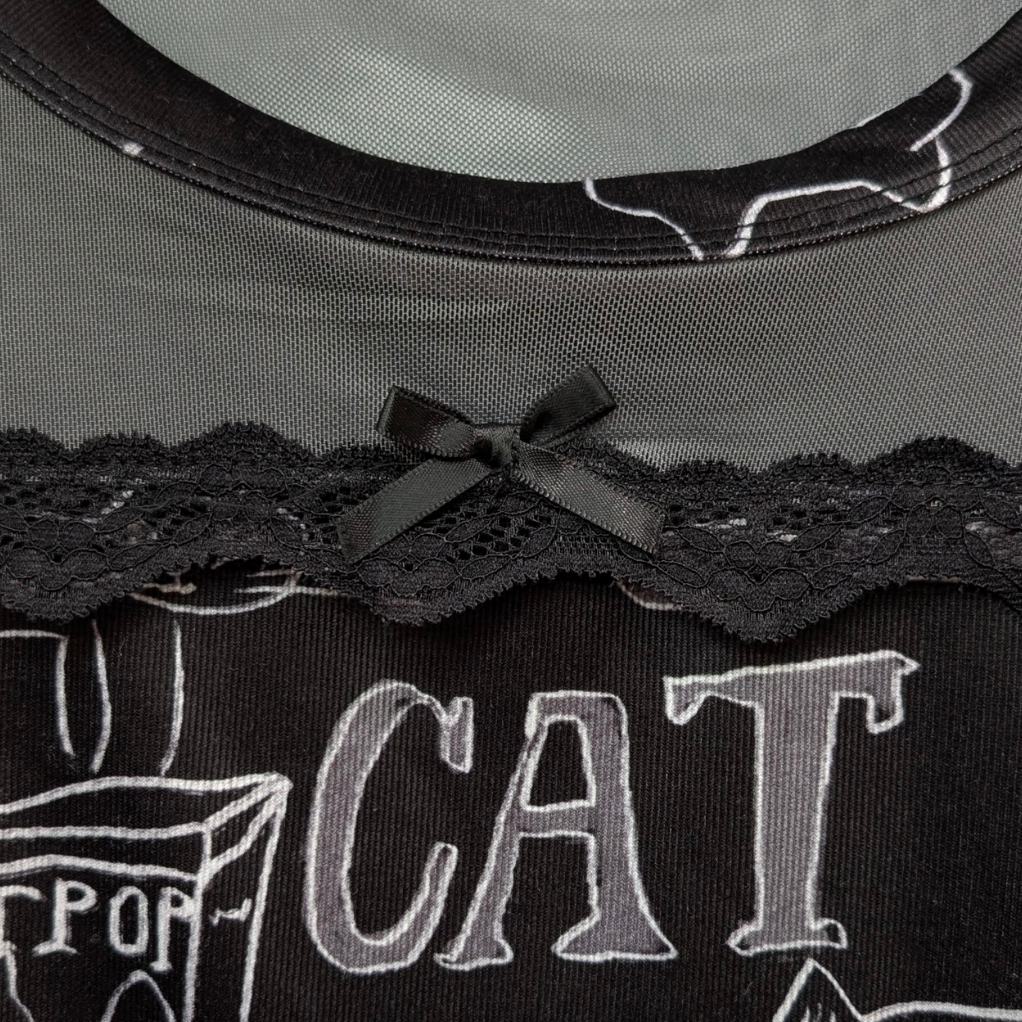 CATプリントチュール切り替えカットソー