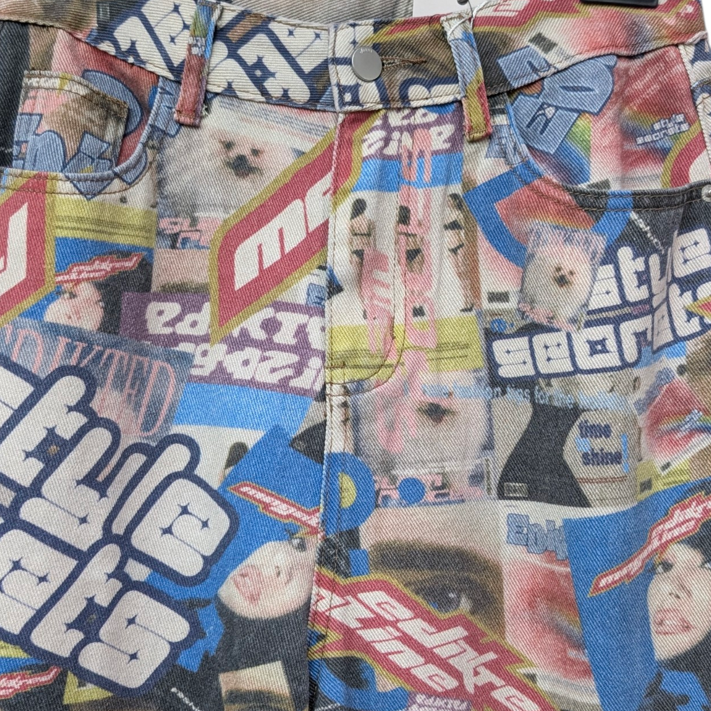 転写プリントストレートパンツ