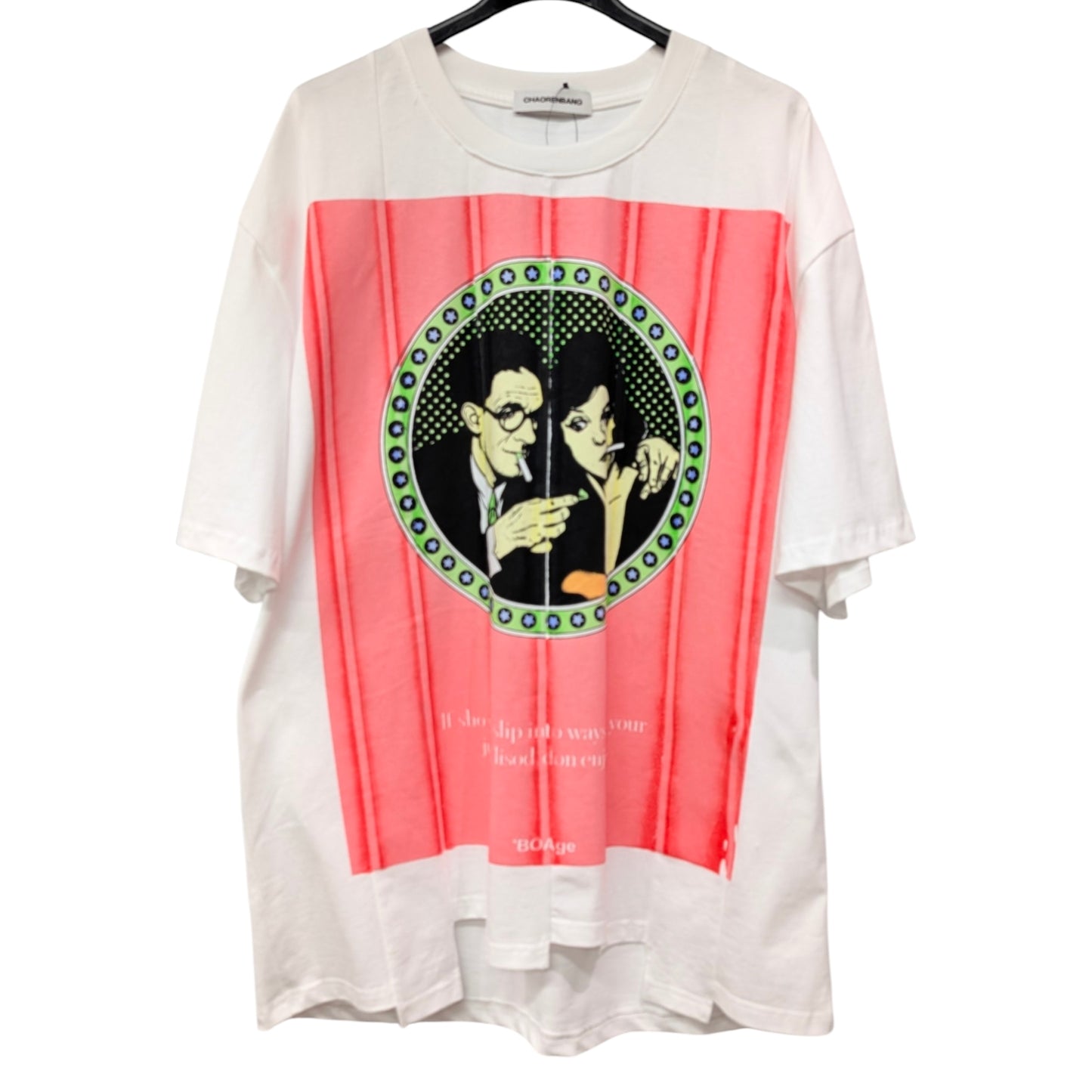 縦ツギハギプリントTシャツ