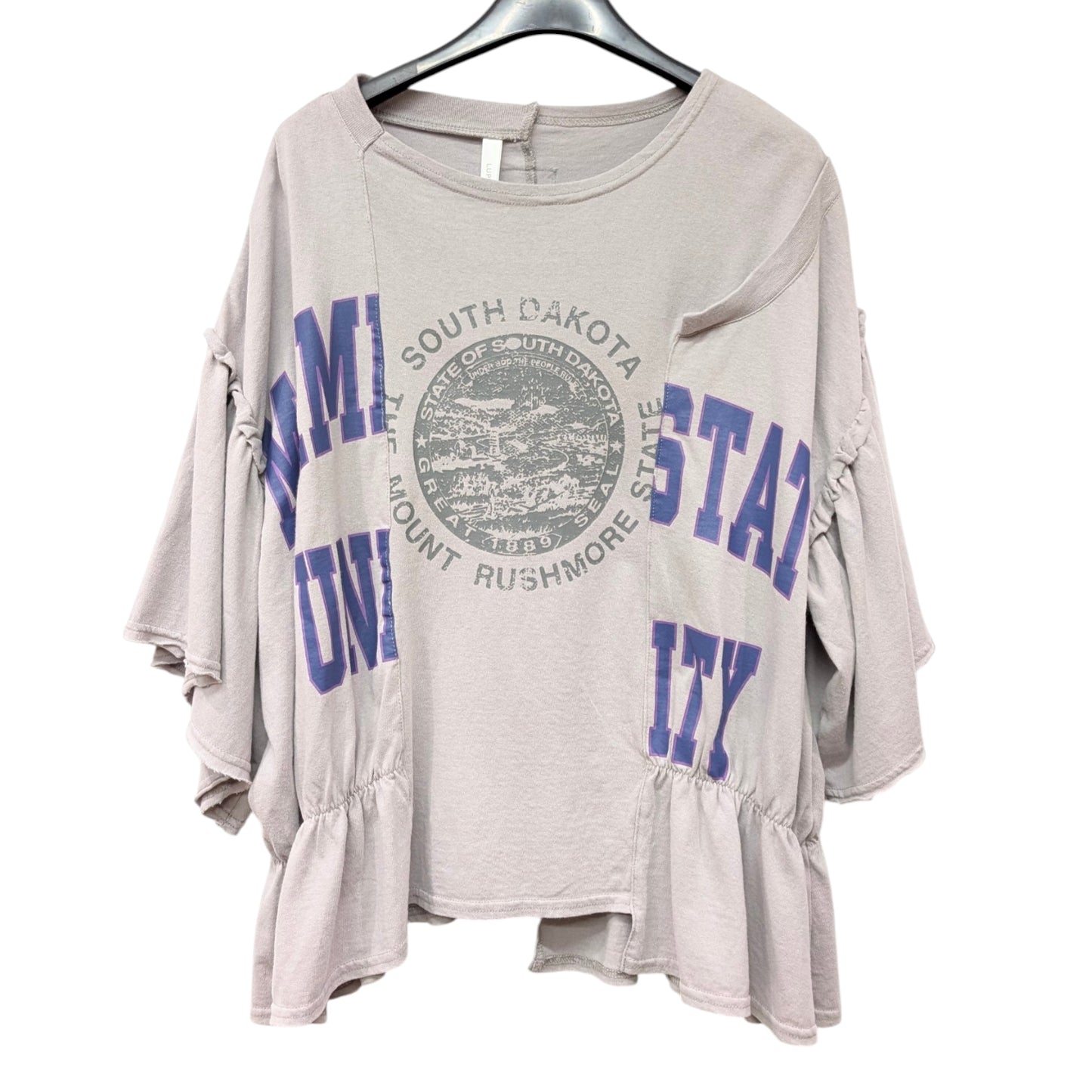 切替フリルロゴ五分袖Tシャツ