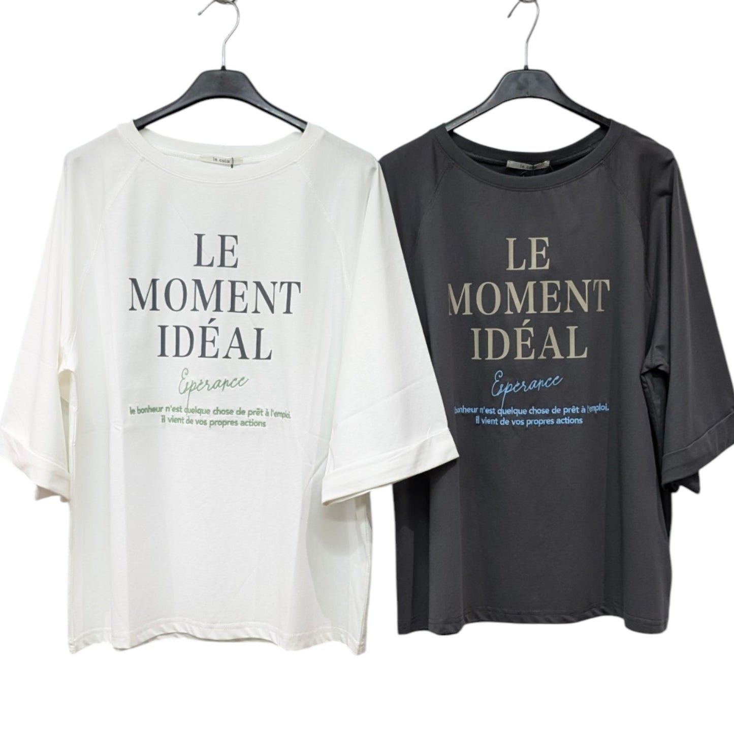 冷間接触五分袖ロゴTシャツ