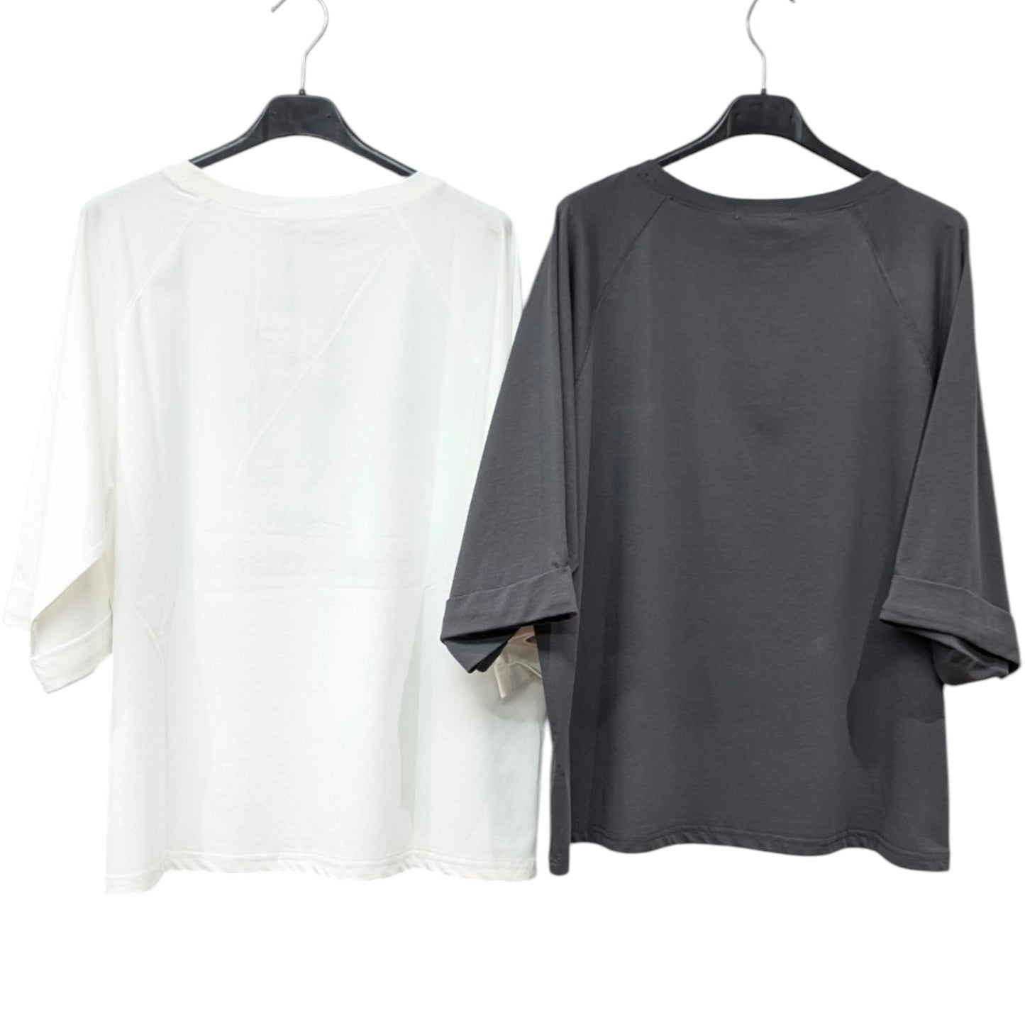 冷間接触五分袖ロゴTシャツ