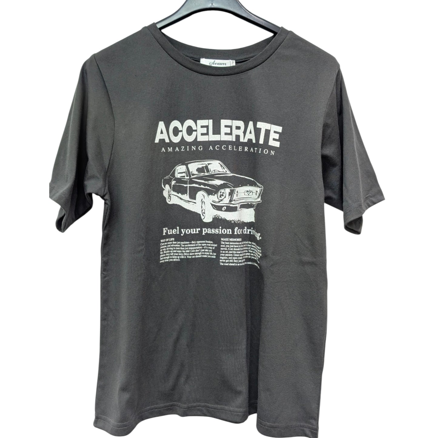 長め袖車プリントチビTシャツ
