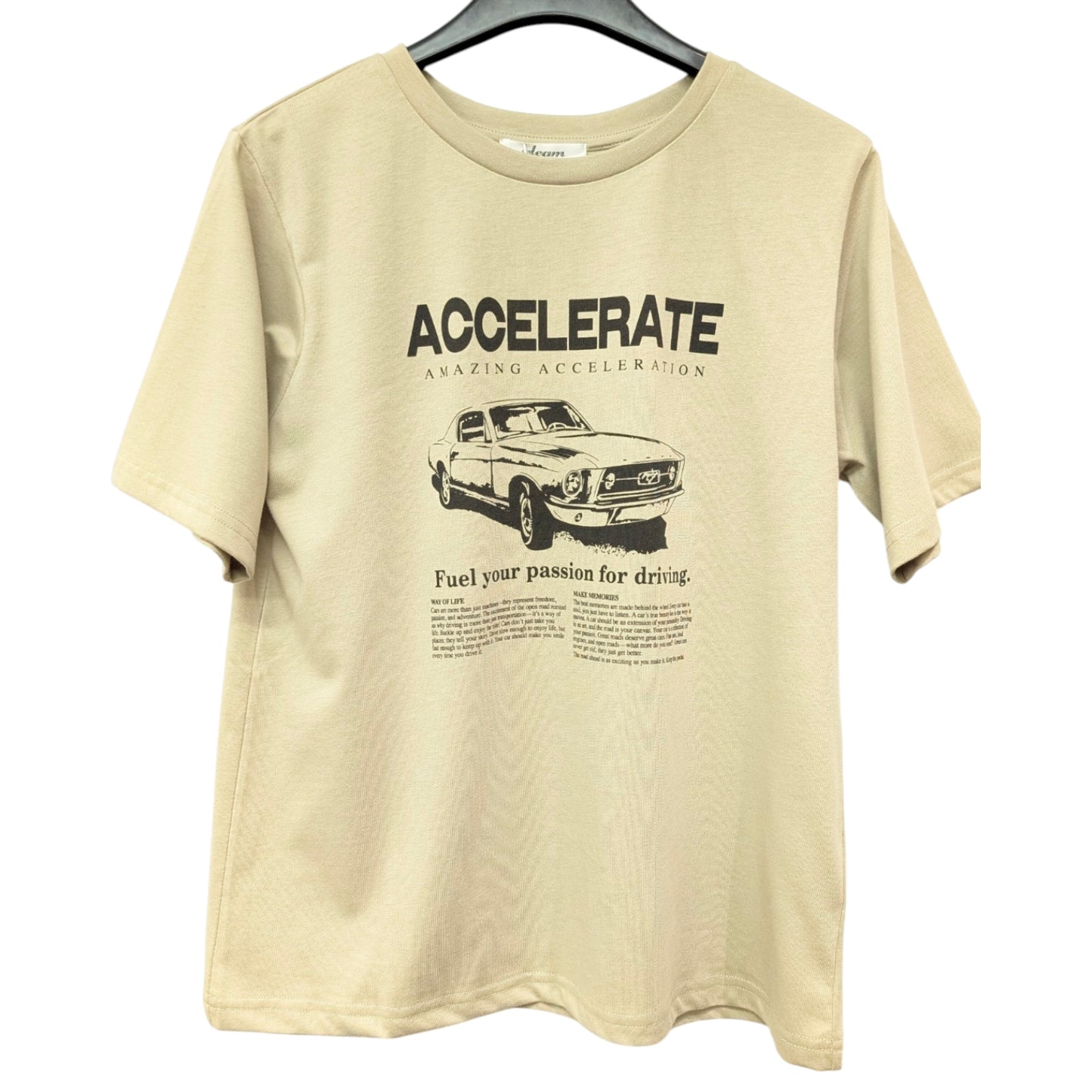 長め袖車プリントチビTシャツ