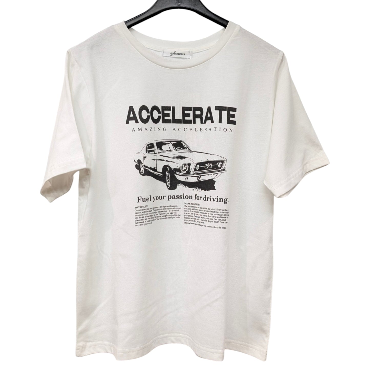 長め袖車プリントチビTシャツ
