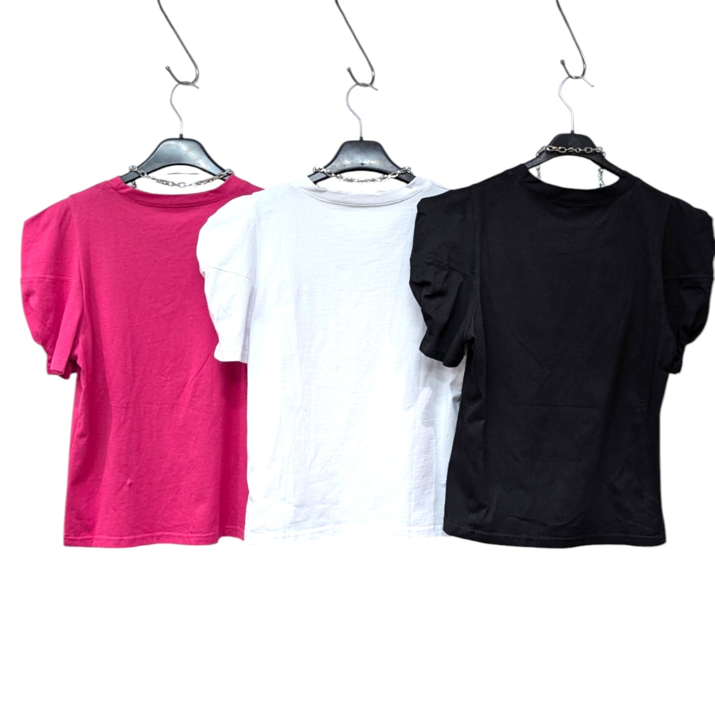 シルバーチェーン付きパフスリーブTシャツ
