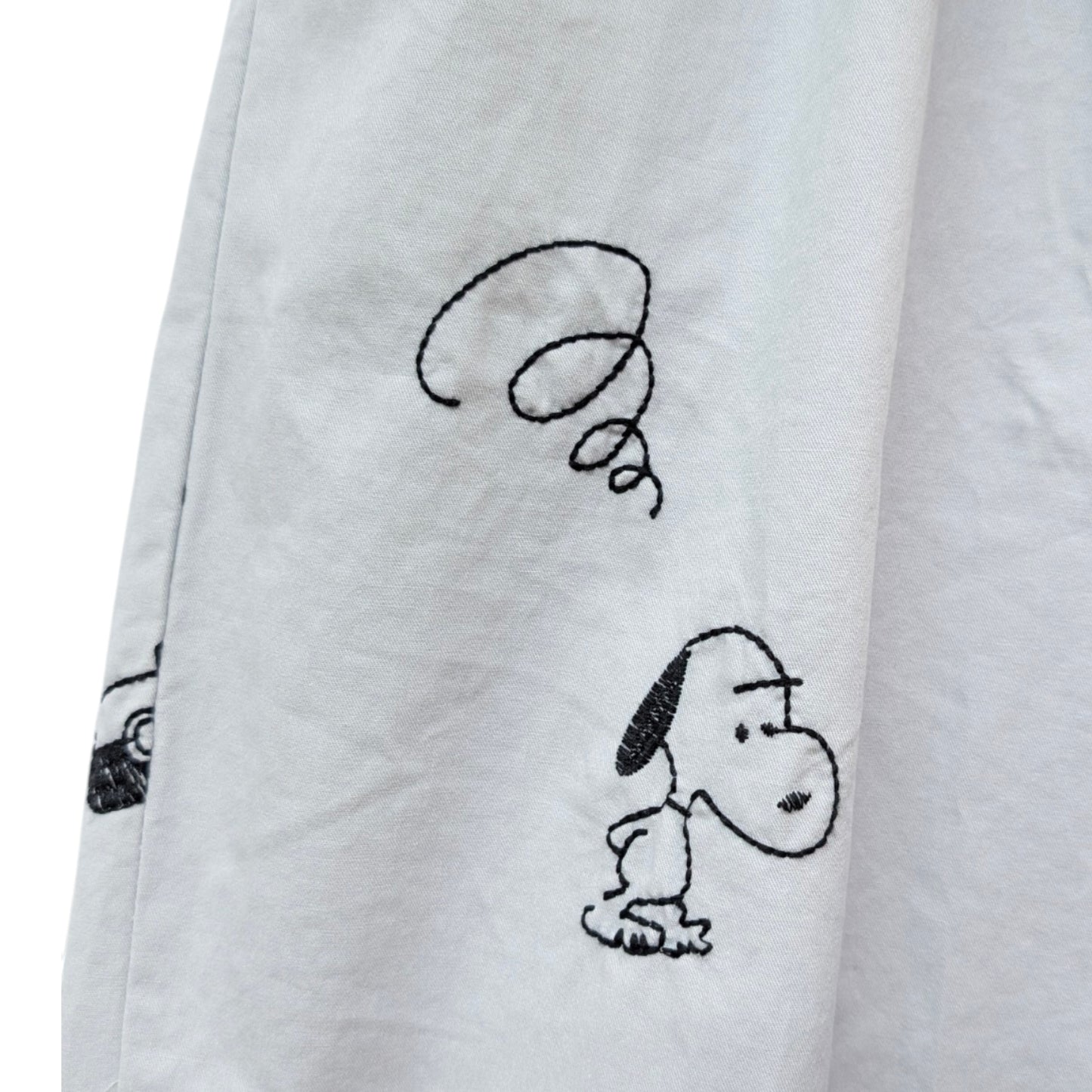 スヌーピー刺繍コットンチノパンツ