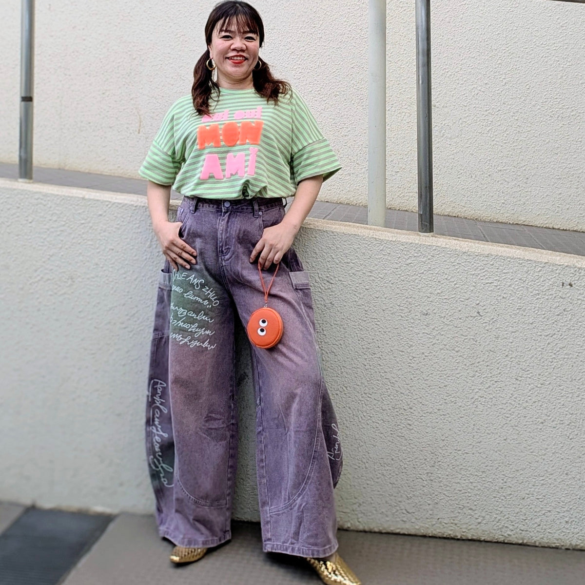グラデーションバイカラーバルキーデニム