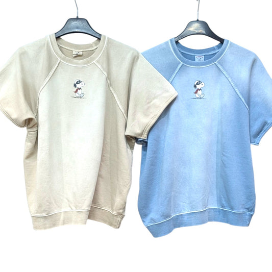 【PEANUTS】ヴィンテージ加工スヌーピー半袖スウェット