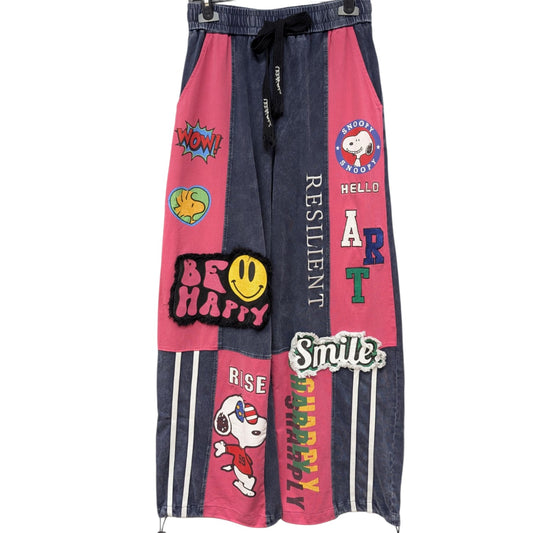 バイオ加工スヌーピープリントスウェットパンツ
