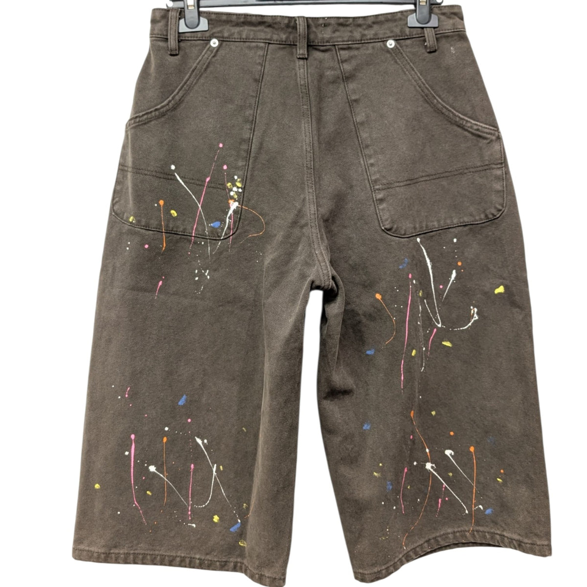 ペイントアクセントバルキーハーフデニムパンツ