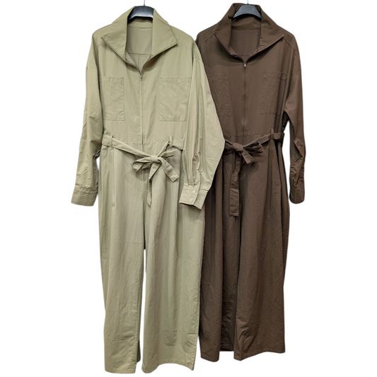 ハイネックジップアップつなぎ