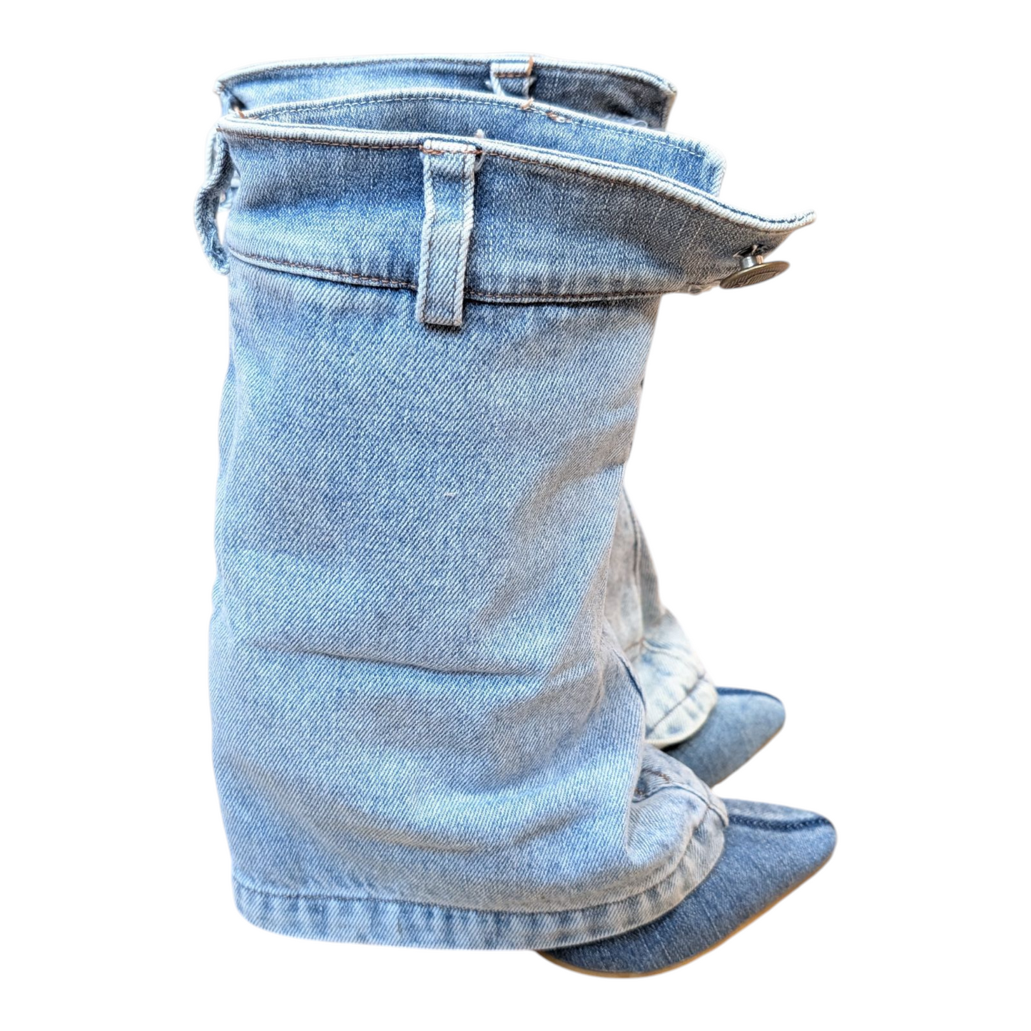 ハイヒールデニムミドルブーツ 24㎝