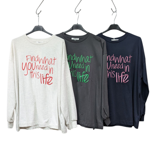 スウェットライク刺繍ロゴロンT