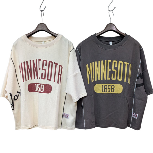 バックウサギサーマル切替えTシャツ