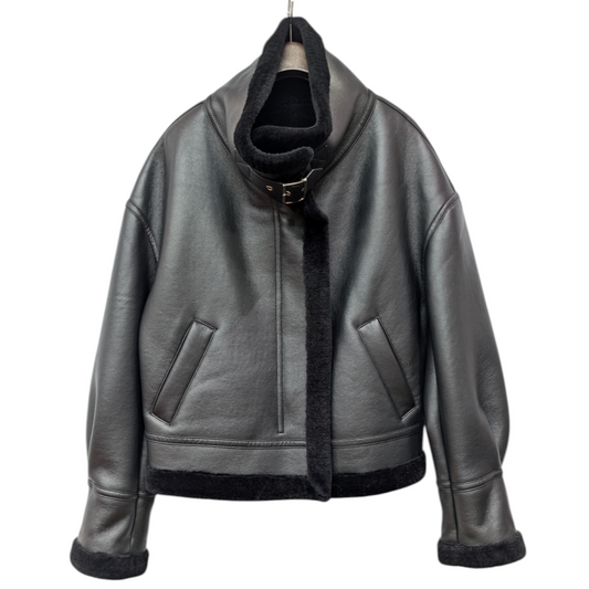 ムートンライクラムレザーブルゾン