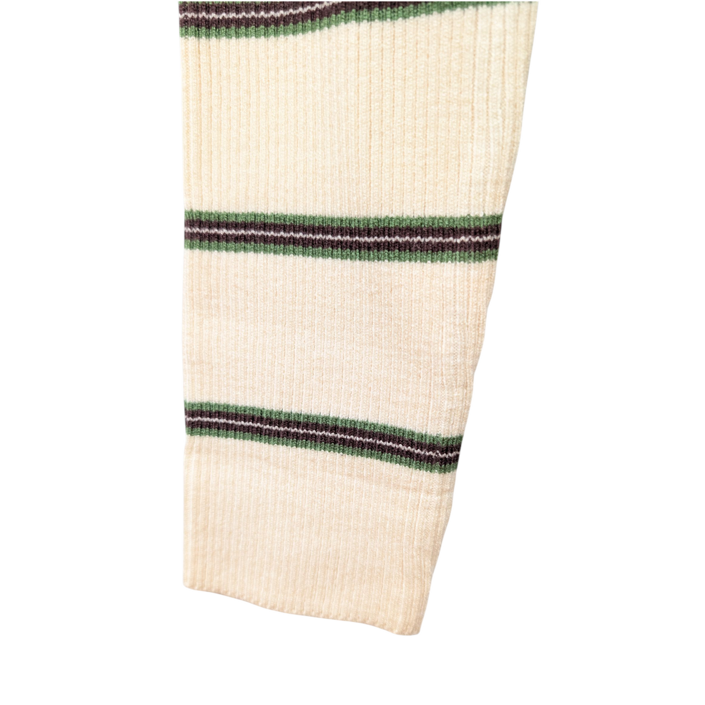 レーヨン混ボーダーリブクルーニット