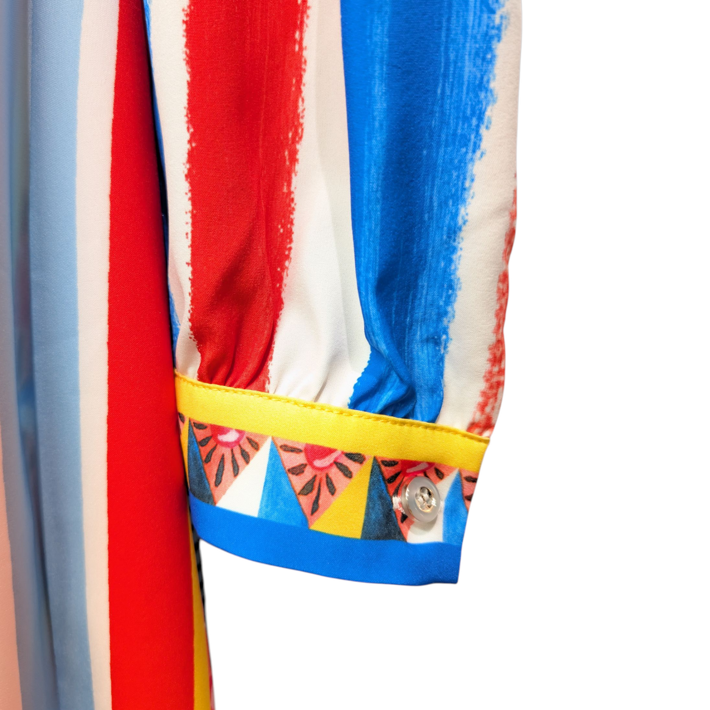 レインボーストライプビジューネックドレス