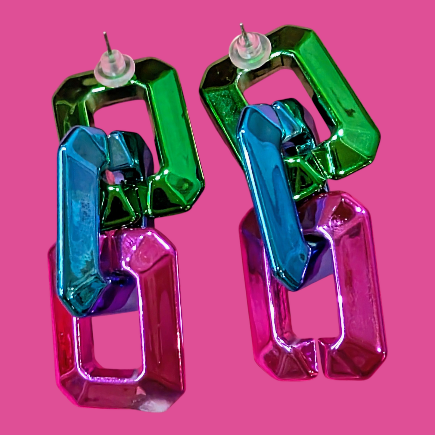 ネオンカラー３連ピアス