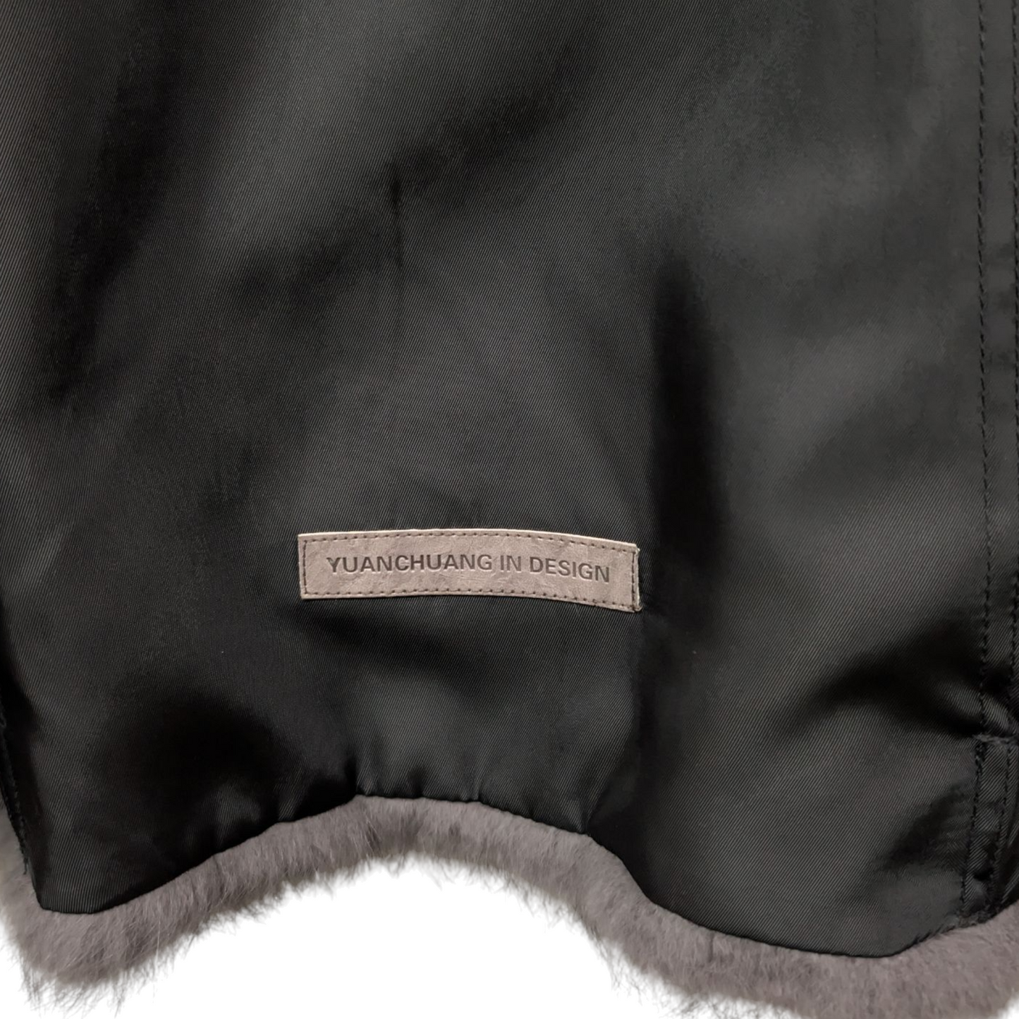 ラビットファー×ナイロンリバーシブルブルゾン　ブラック