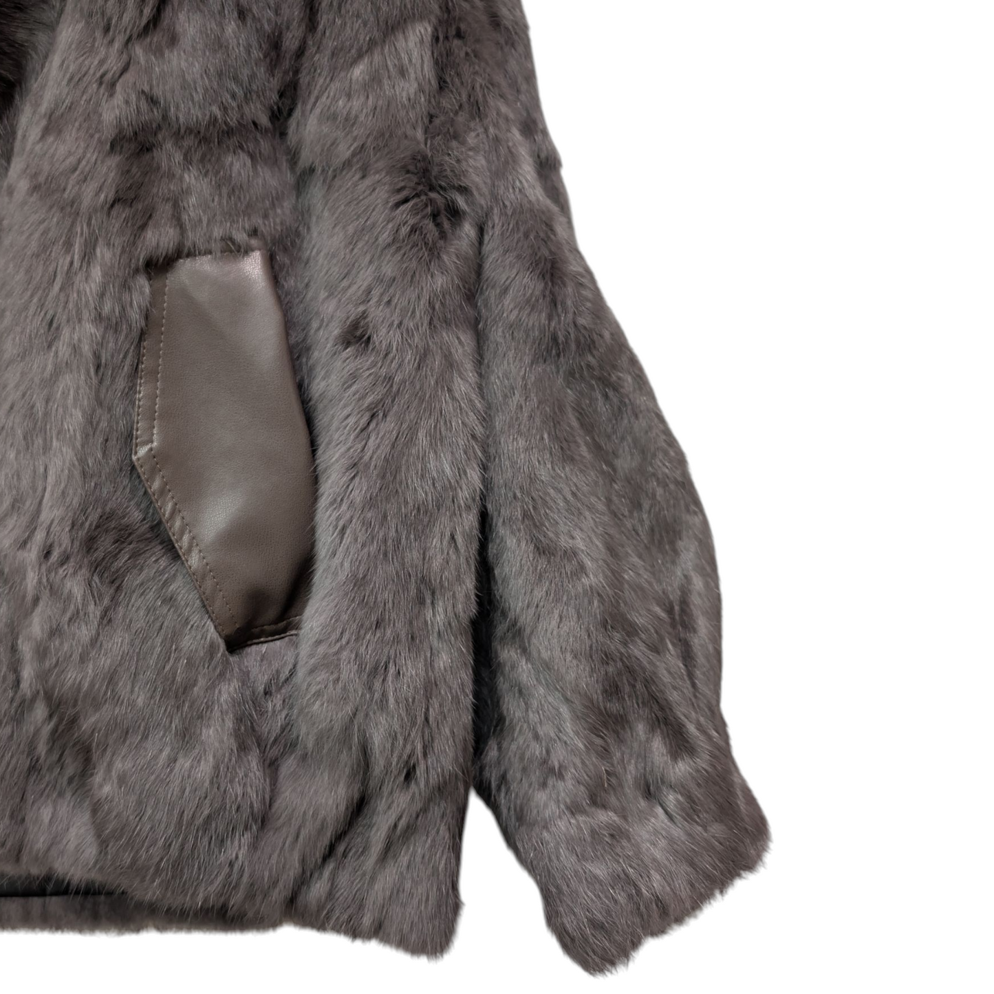 ラビットファー×ナイロンリバーシブルブルゾン　ブラック