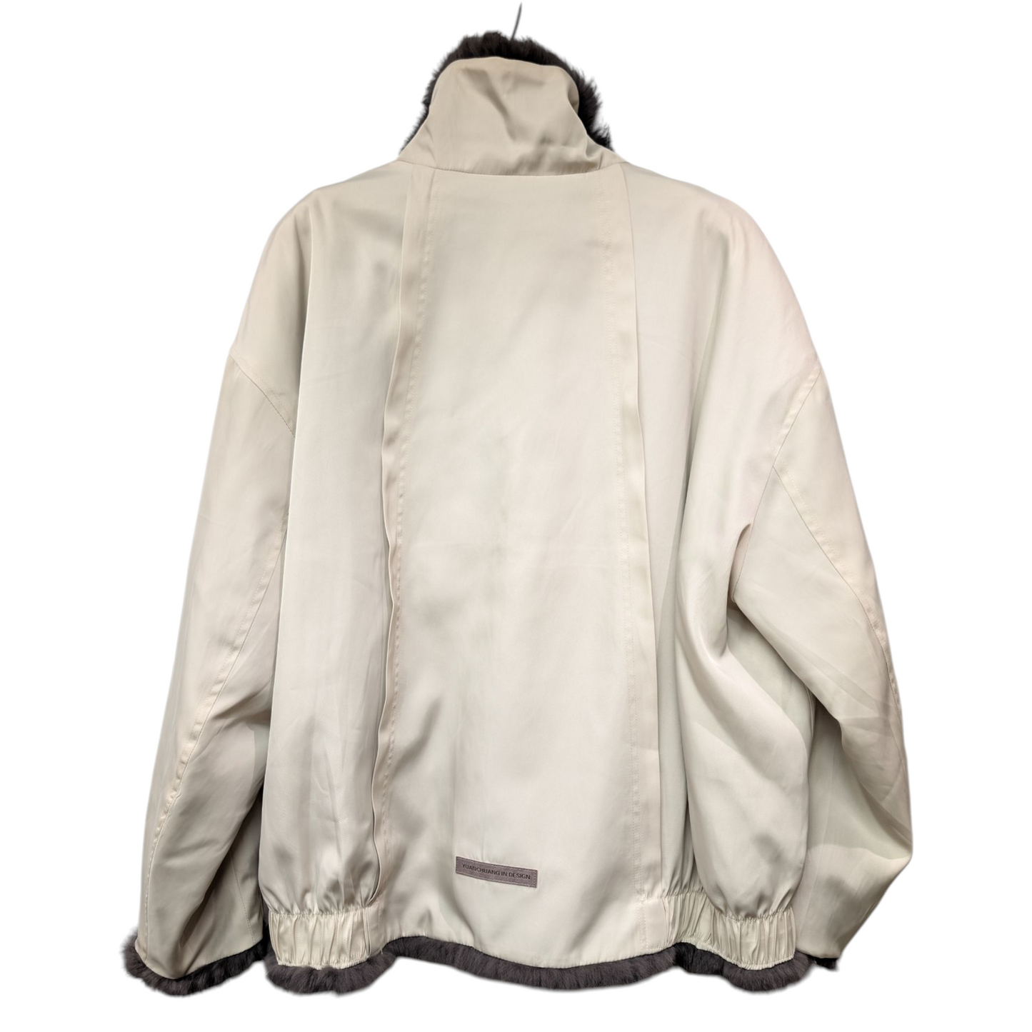 ラビットファー×ナイロンリバーシブルブルゾン　オフホワイト