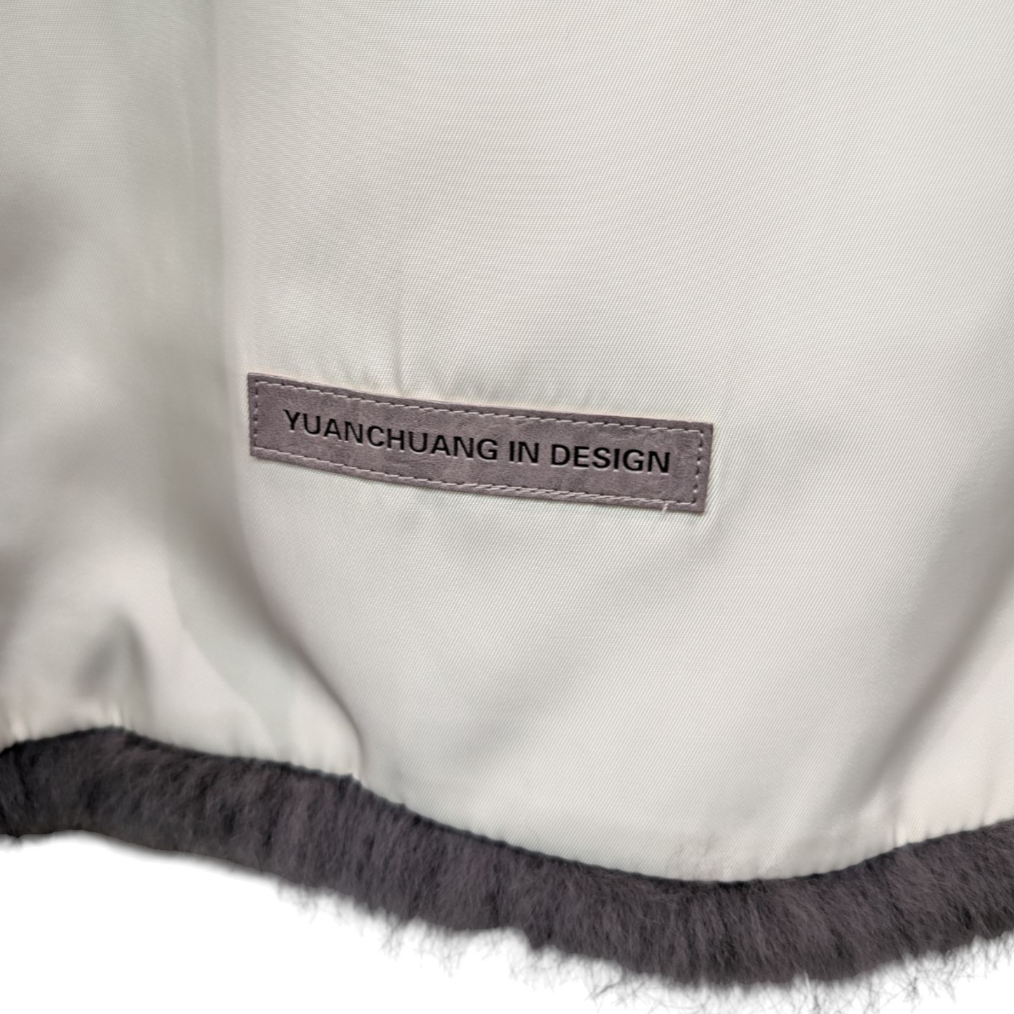 ラビットファー×ナイロンリバーシブルブルゾン　オフホワイト