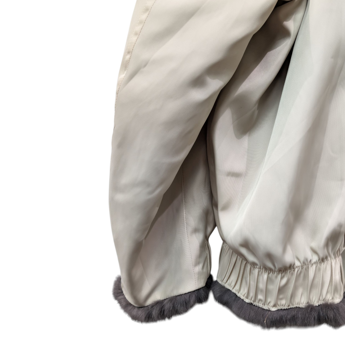 ラビットファー×ナイロンリバーシブルブルゾン　オフホワイト