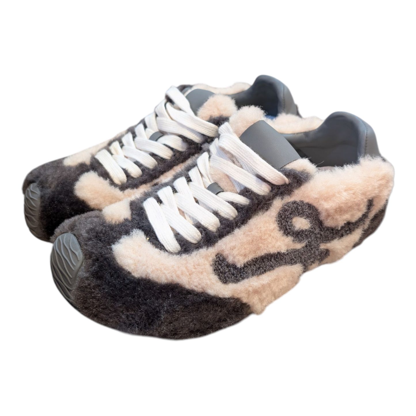 スクエアトゥバイカラーボアスニーカー