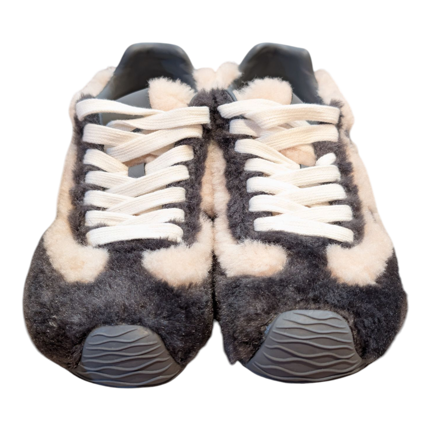 スクエアトゥバイカラーボアスニーカー