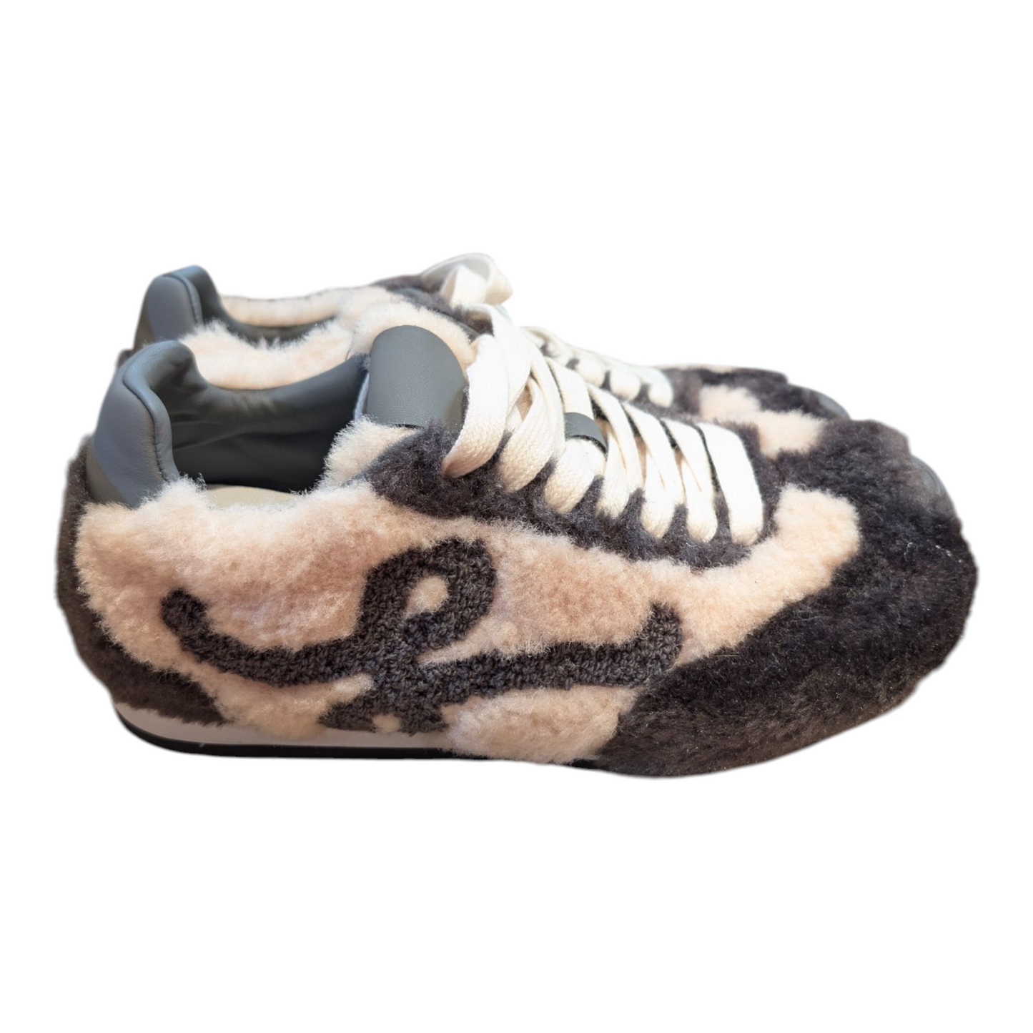 スクエアトゥバイカラーボアスニーカー