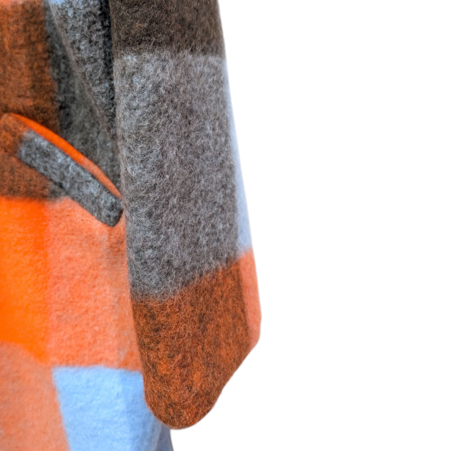 ITALY import ブロックチェック圧縮ウールコート