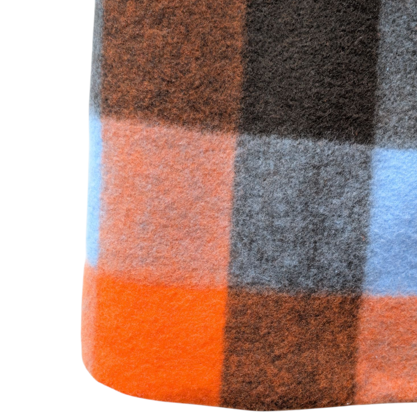 ITALY import ブロックチェック圧縮ウールコート