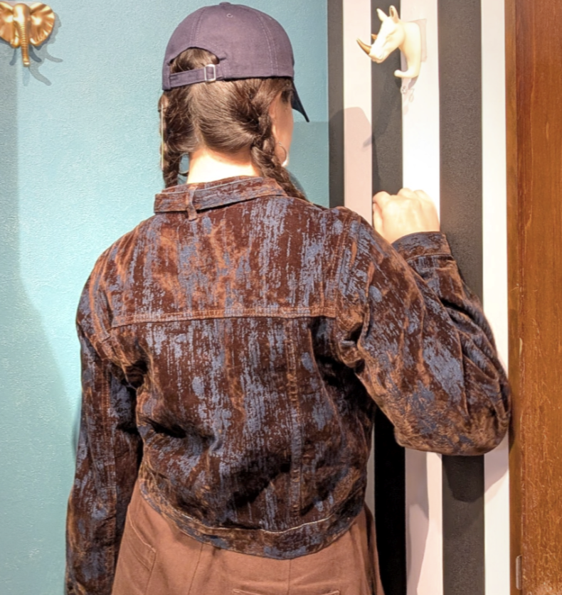 ベロアオンデニムショートブルゾン