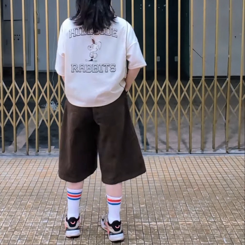 バックウサギサーマル切替えTシャツ