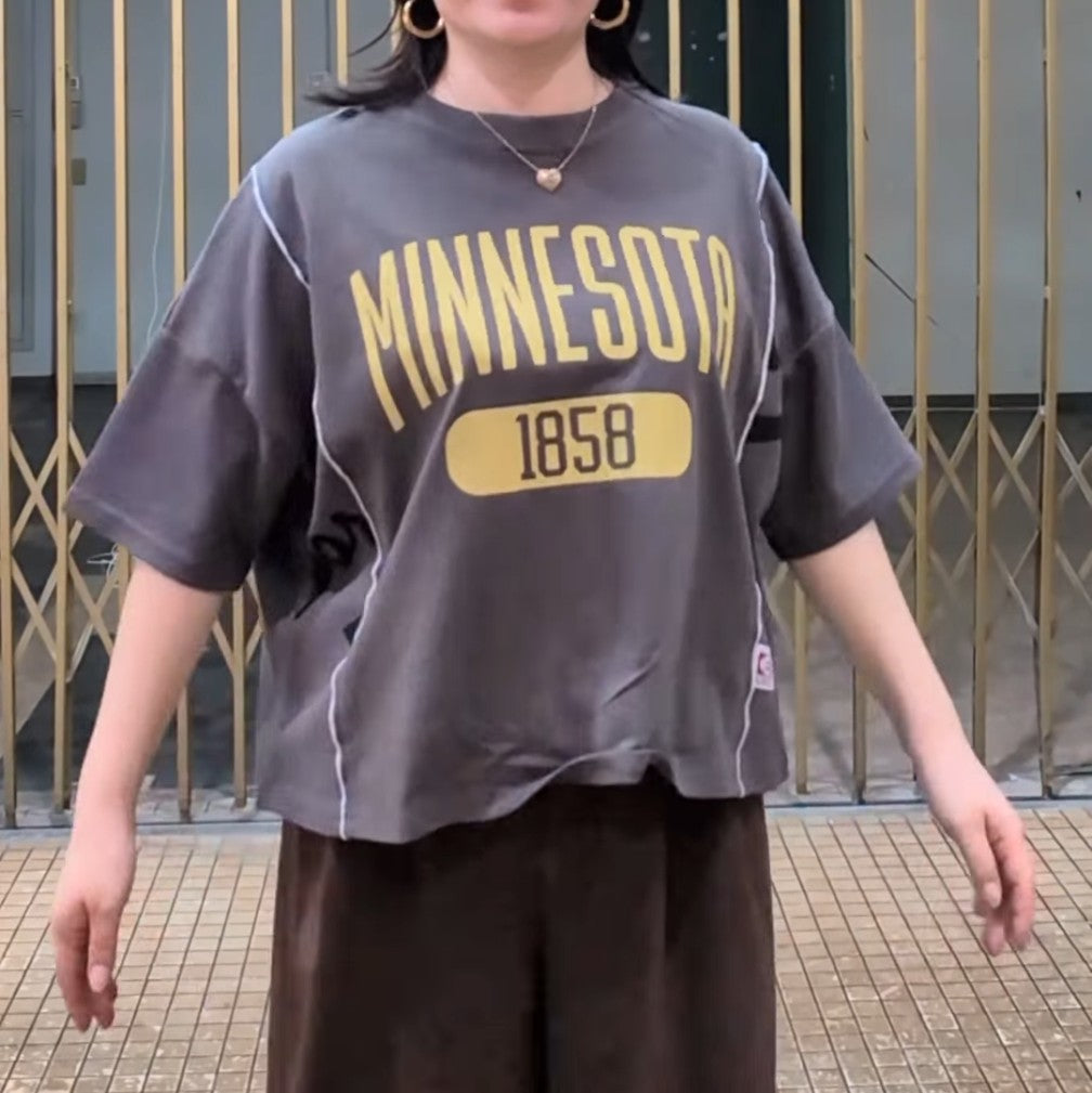 バックウサギサーマル切替えTシャツ