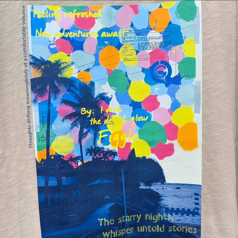 スラブコットンバルーンプリントTシャツ